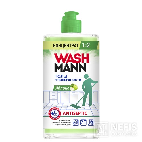 Средство для мытья полов WashMann 650 мл "Яблоко"