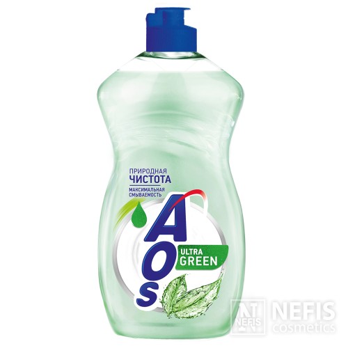 Средство для мытья посуды AOS "Ultra Green" 450 гр