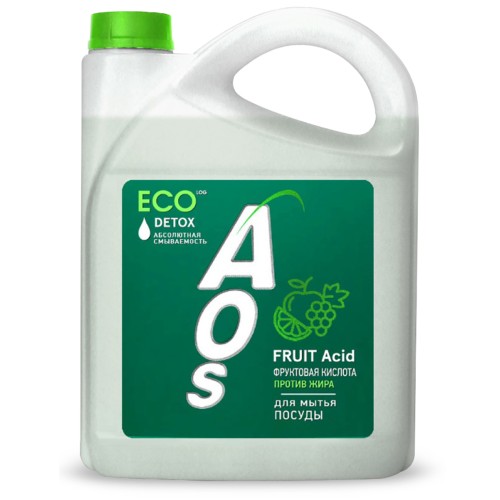 Eco гель для посуды AOS с Фруктовыми кислотами detox, 4800 гр