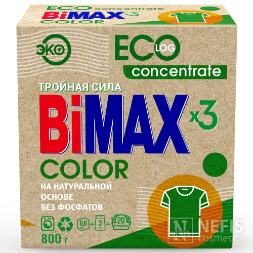 Стиральный порошок BiMAX Эко концентрат Color в т/у, 800 гр