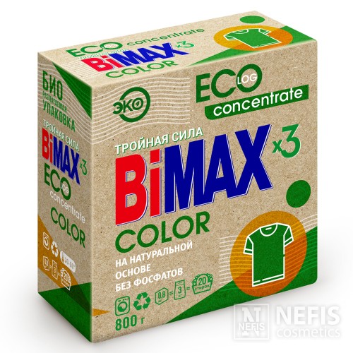 Стиральный порошок BiMAX Эко концентрат "100 пятен" в  т/у 800 гр