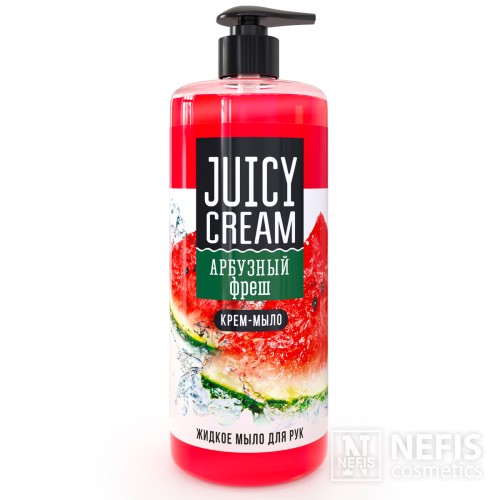 Жидкое крем-мыло Juicy Cream Арбузный фреш с дозатором, 1000 гр
