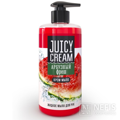 Жидкое крем-мыло Juicy Cream Арбузный фреш с дозатором, 500 гр