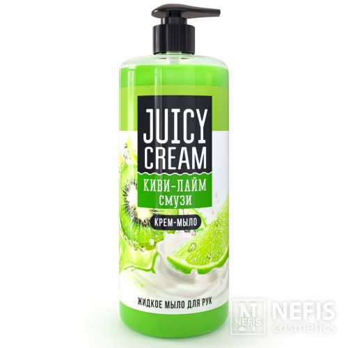 Жидкое крем-мыло "Juicy Cream Киви-Лайм смузи" с дозатором 1000 гр