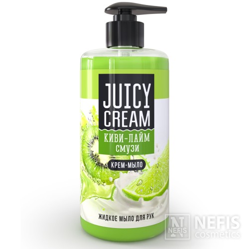 Жидкое крем-мыло Juicy Cream Киви-Лайм смузи с дозатором, 500 гр