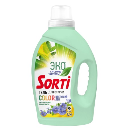 Гель для стирки Sorti Color Цветущий лен, 1200 гр