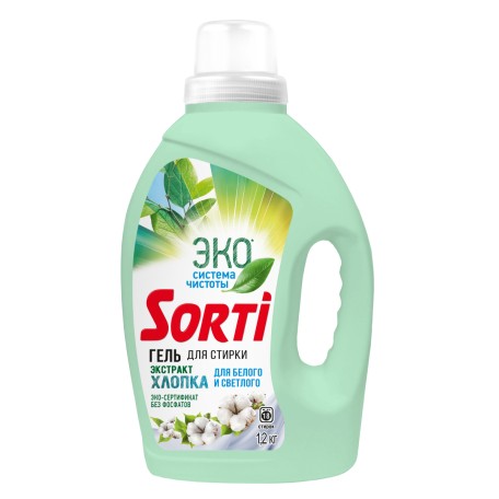 Гель для стирки Sorti Экстракт хлопка, 1200 гр