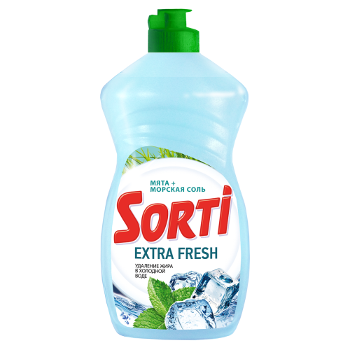 Средство для мытья посуды SORTI Extra Fresh мята + морская соль, 450 гр