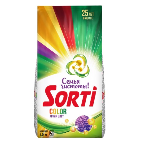 Стиральный порошок Sorti Color Автомат в м/у, 1500 гр