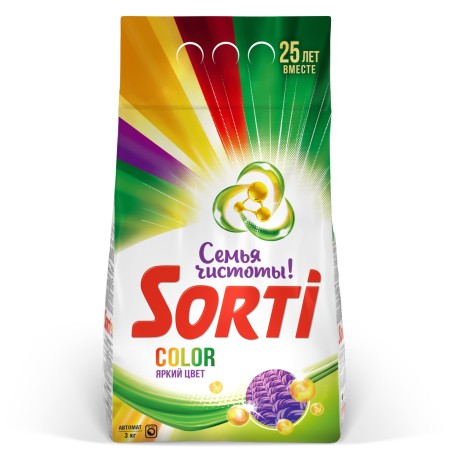 Стиральный порошок Sorti Color Автомат в м/у, 3000 гр
