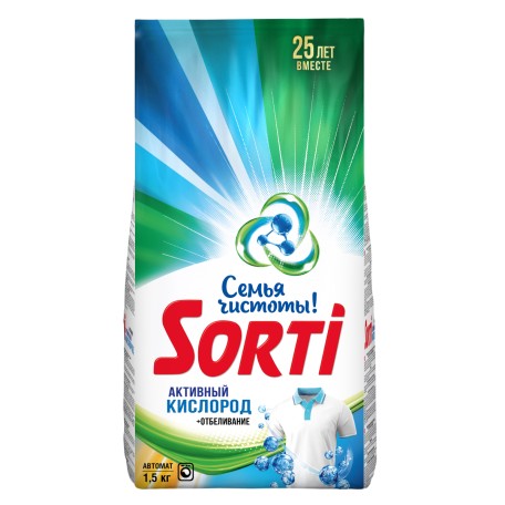 Стиральный порошок Sorti Активный кислород Автомат в м/у, 1500 гр
