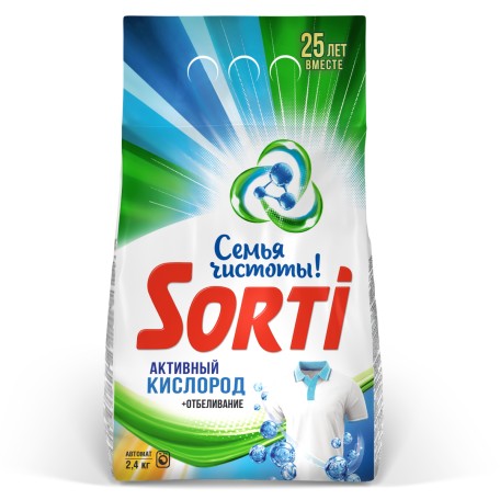 Стиральный порошок Sorti Активный кислород Автомат в м/у, 2400 гр