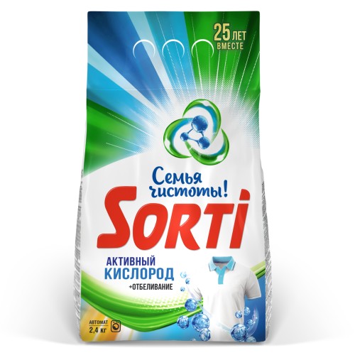 Стиральный порошок Sorti Активный кислород Автомат в м/у, 2400 гр