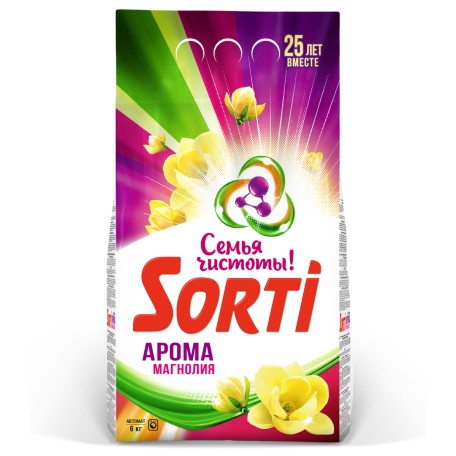 Стиральный порошок Sorti Арома магнолия Автомат в м/у, 6000 гр