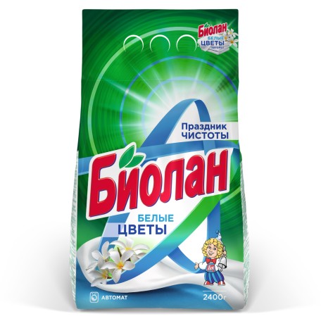 Стиральный порошок Биолан Белые цветы Автомат, 2400 гр