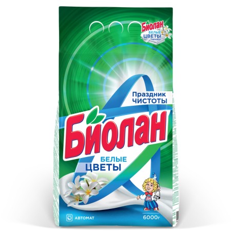 Стиральный порошок Биолан Белые цветы Автомат в м/у, 6000 гр