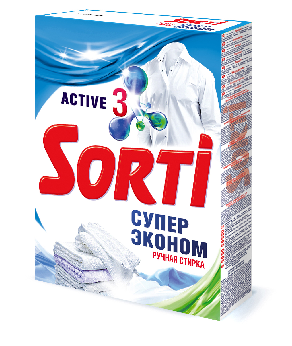 Стиральный порошок Sorti Супер Эконом в т/у, 350 гр — купить в Казани по  цене 60.00 руб. ◈ Интернет магазин Nefis Cosmetics